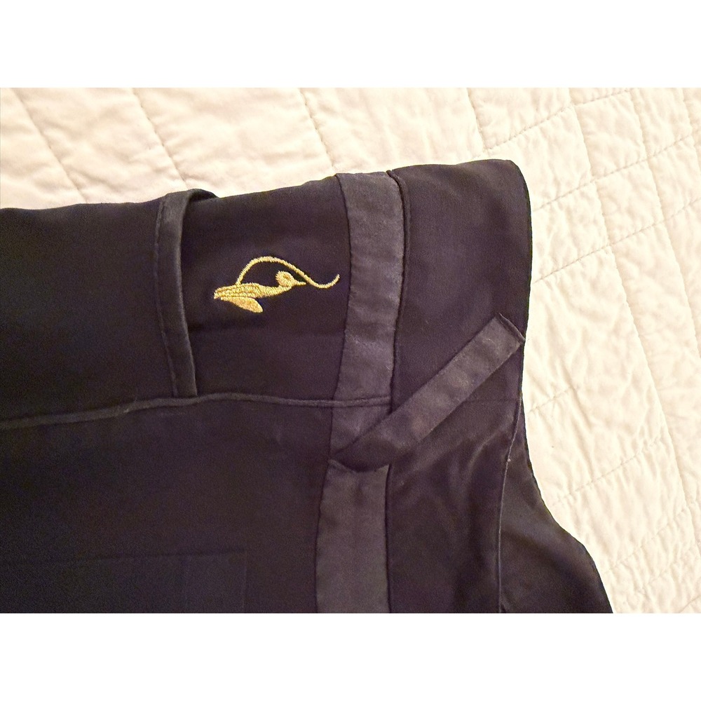 Baby Phat Black Trousers Gold Cat Logo Stretch Straight Leg Pants Junior Size 7 - Picture 7 of 13
